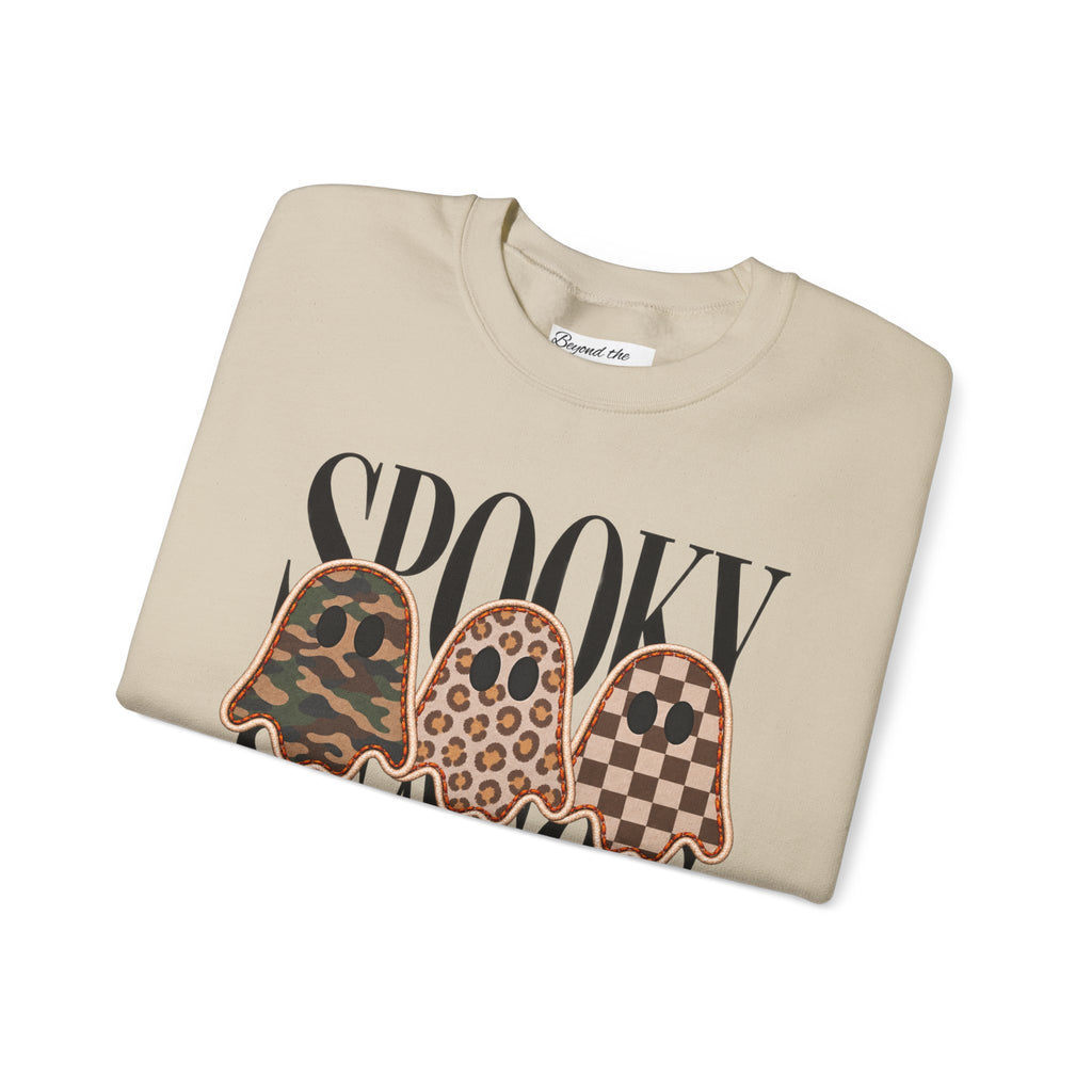 Spooky Season Ghost Sweatshirt, Cute Halloween Crewneck, Leopard Ghost Fall Sweater, Halloween Graphic Sweatshirt