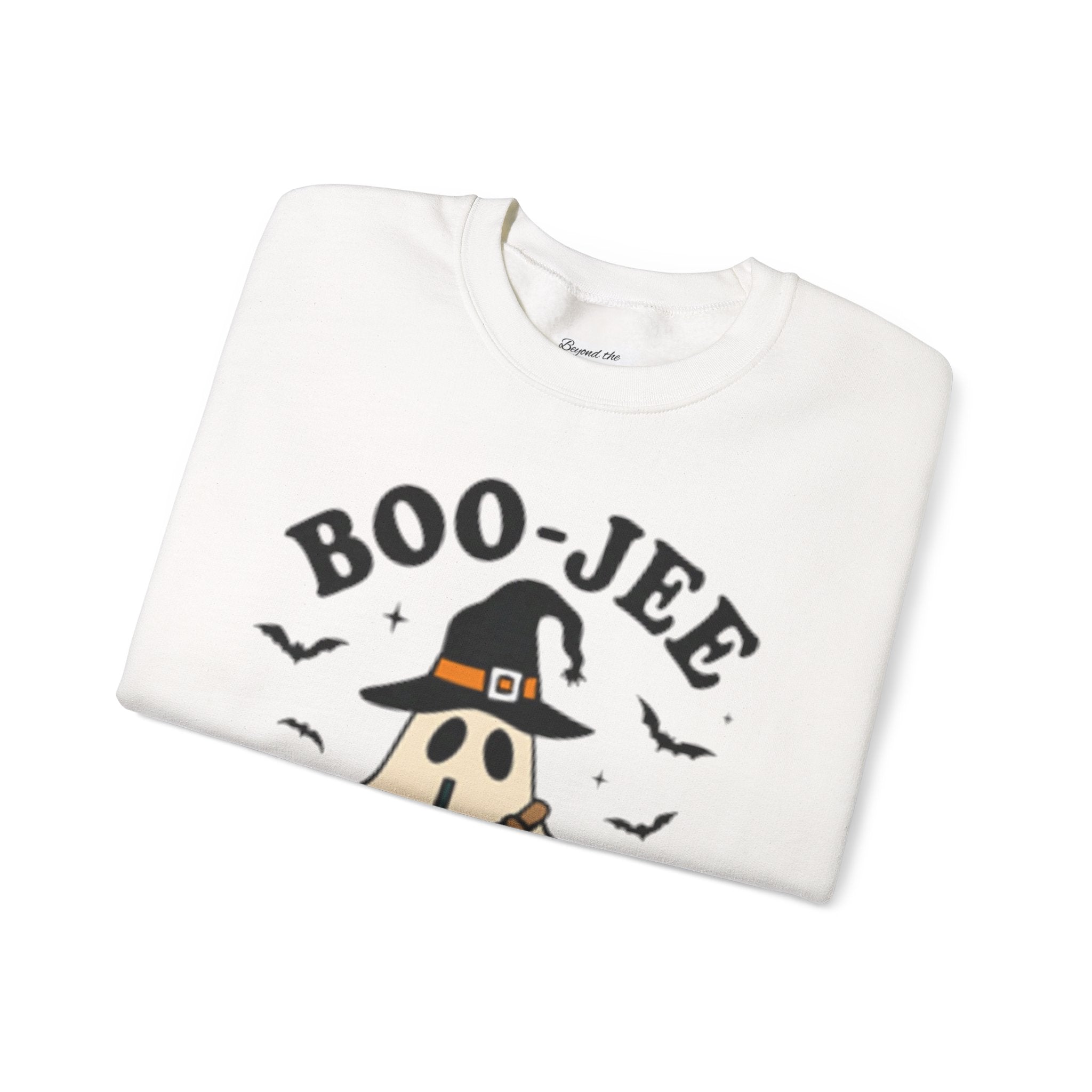 Boo-jee Ghost Sweatshirt – Cute Halloween Witch Ghost with Pumpkin & Boba