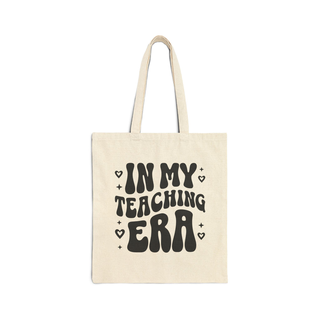 Canvas Tote Bag — “In My Teaching Era” Retro Teacher Tote — Cute Teacher Gift for Educators
