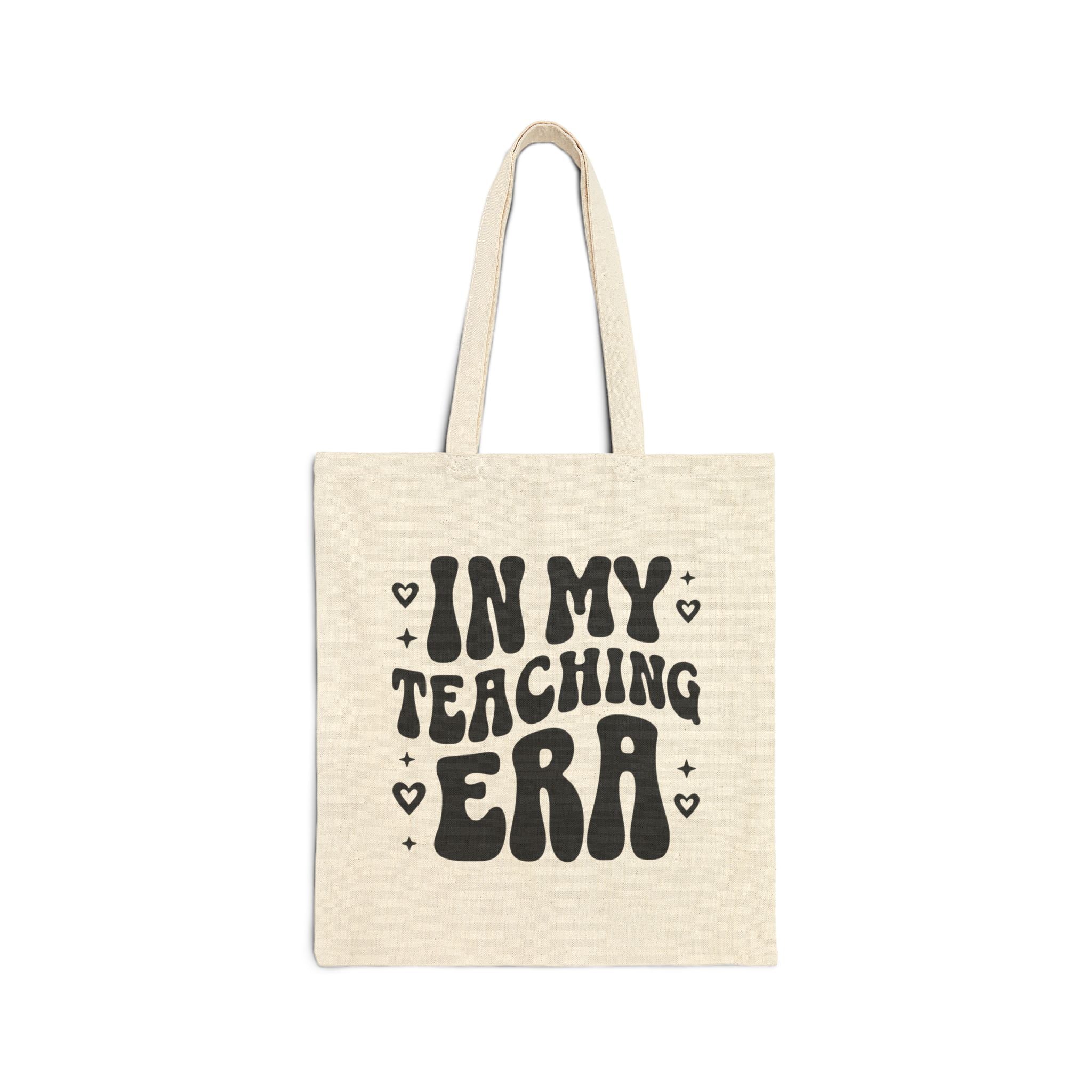 Canvas Tote Bag — “In My Teaching Era” Retro Teacher Tote — Cute Teacher Gift for Educators
