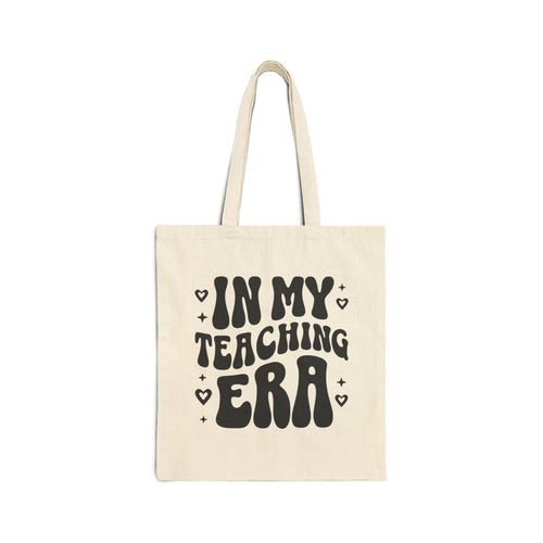 Canvas Tote Bag — “In My Teaching Era” Retro Teacher Tote — Cute Teacher Gift for Educators