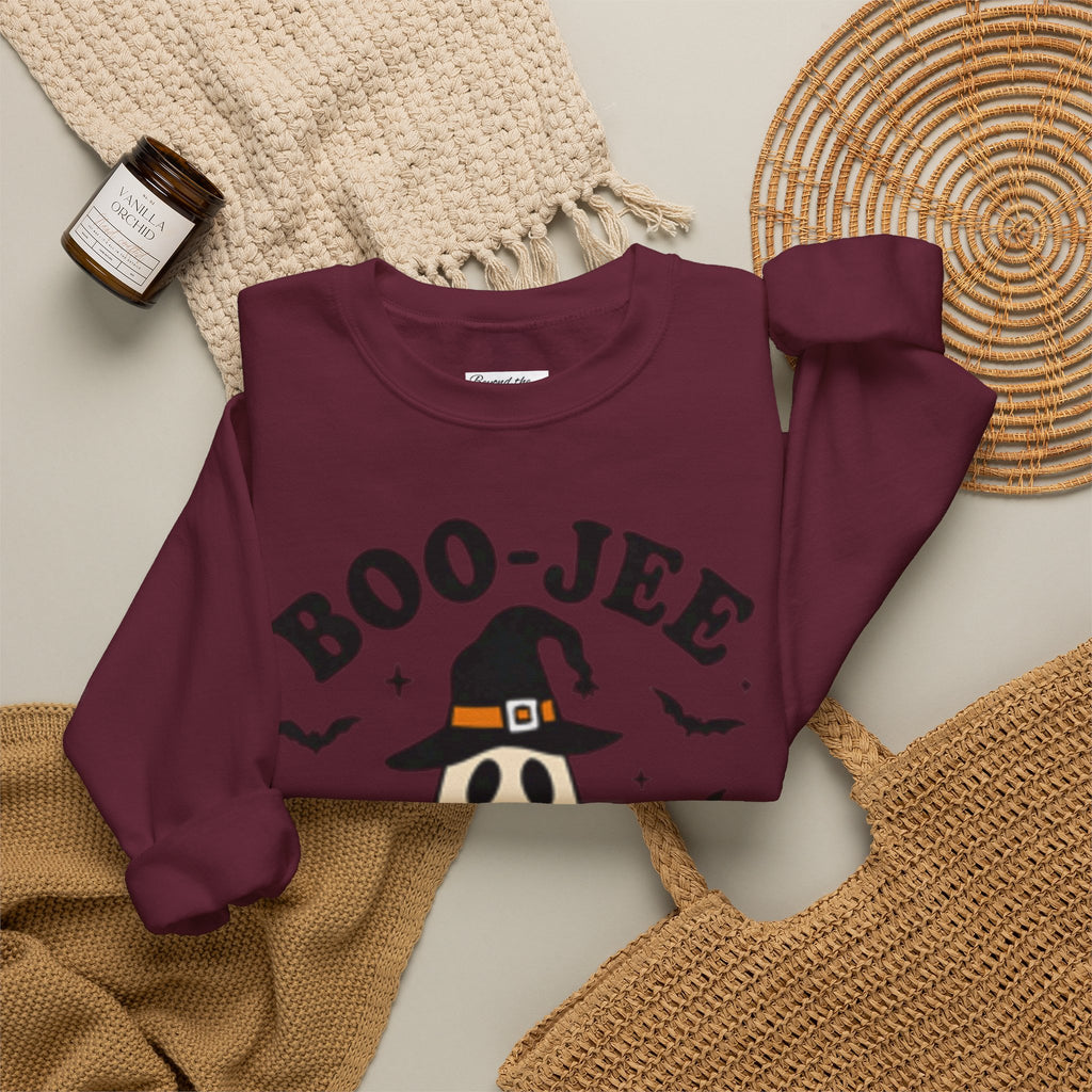 Boo-jee Ghost Sweatshirt – Cute Halloween Witch Ghost with Pumpkin & Boba