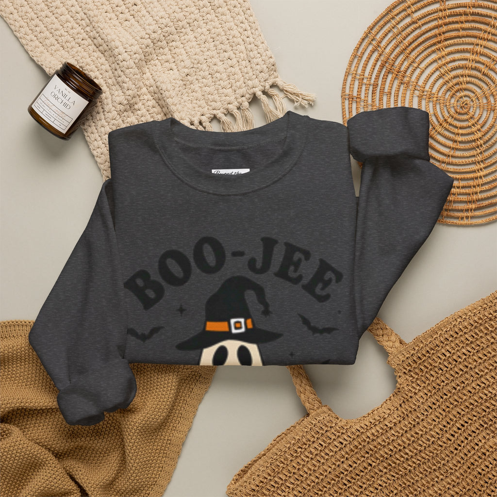 Boo-jee Ghost Sweatshirt – Cute Halloween Witch Ghost with Pumpkin & Boba