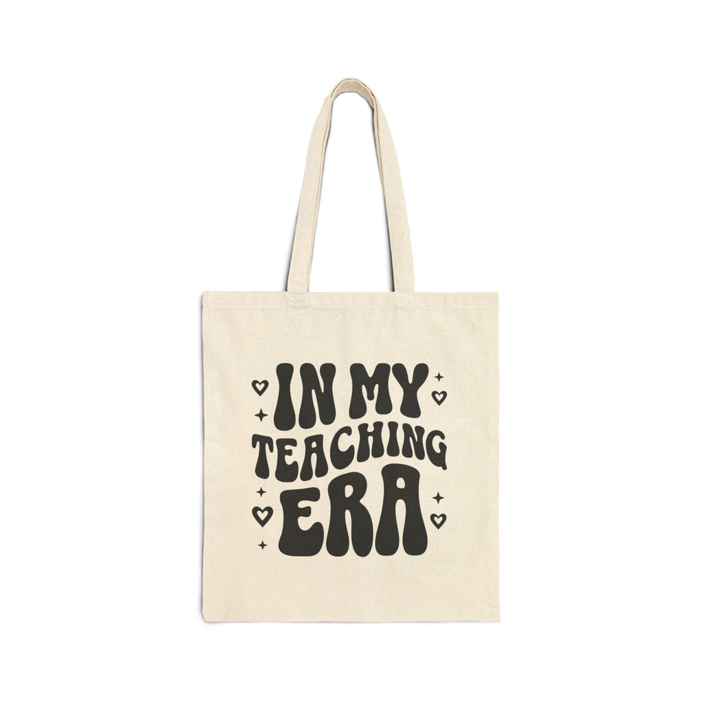 Canvas Tote Bag — “In My Teaching Era” Retro Teacher Tote — Cute Teacher Gift for Educators