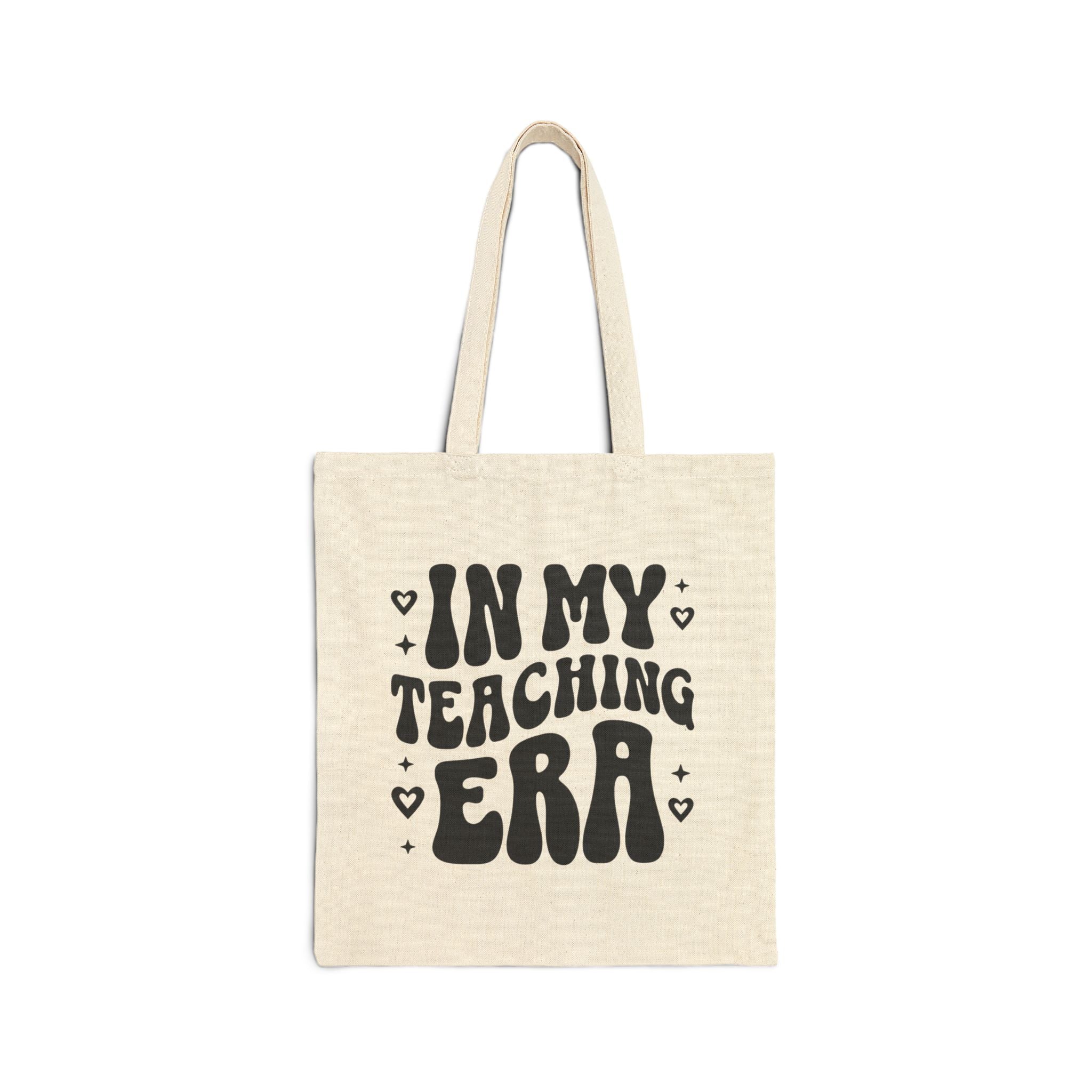 Canvas Tote Bag — “In My Teaching Era” Retro Teacher Tote — Cute Teacher Gift for Educators