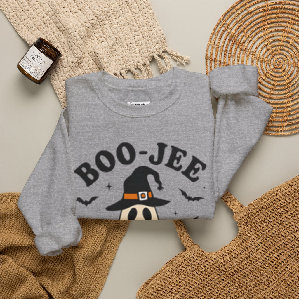 Boo-jee Ghost Sweatshirt – Cute Halloween Witch Ghost with Pumpkin & Boba