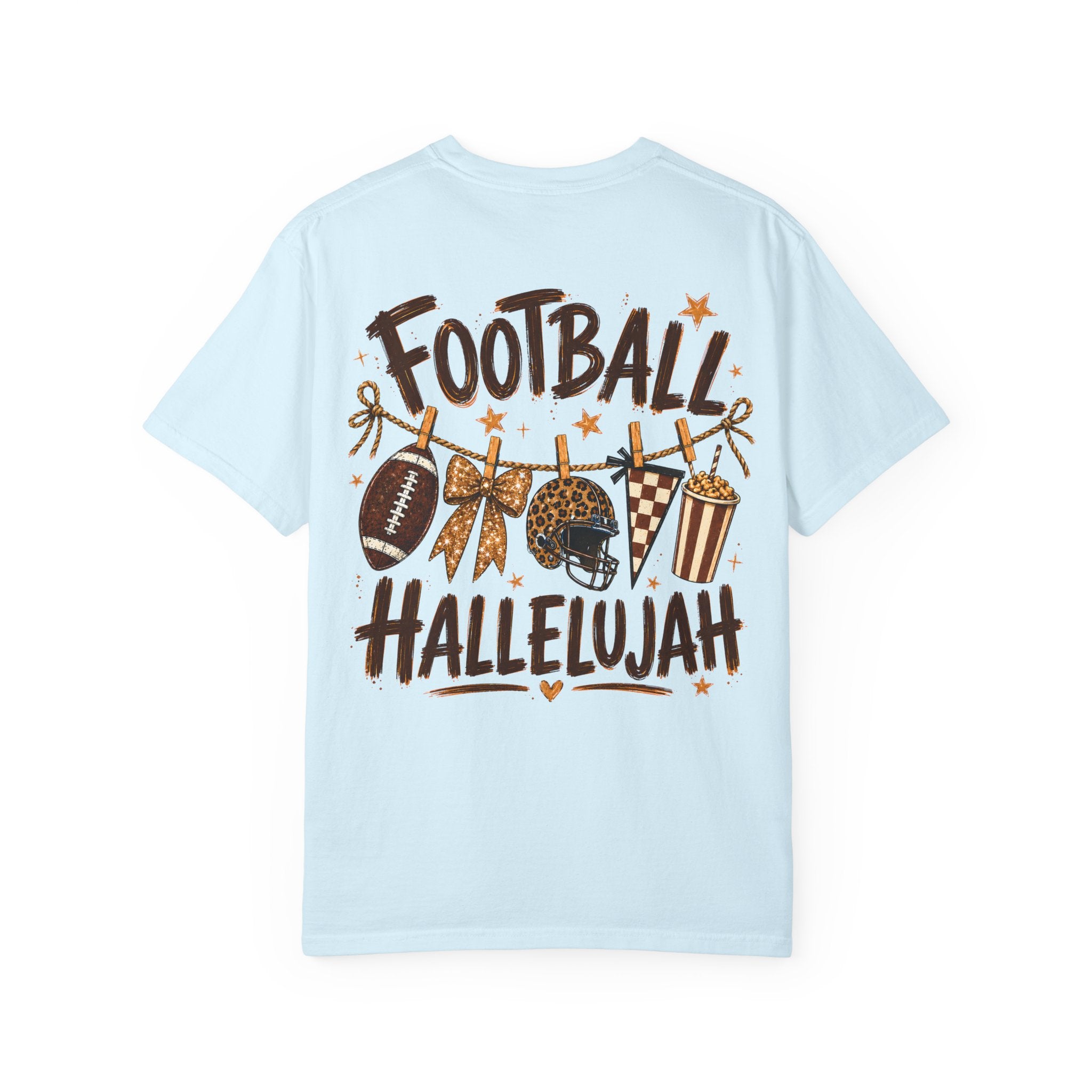 Football Hallelujah T-Shirt — Vintage Game Day Tee with Helmet & Pom Poms
