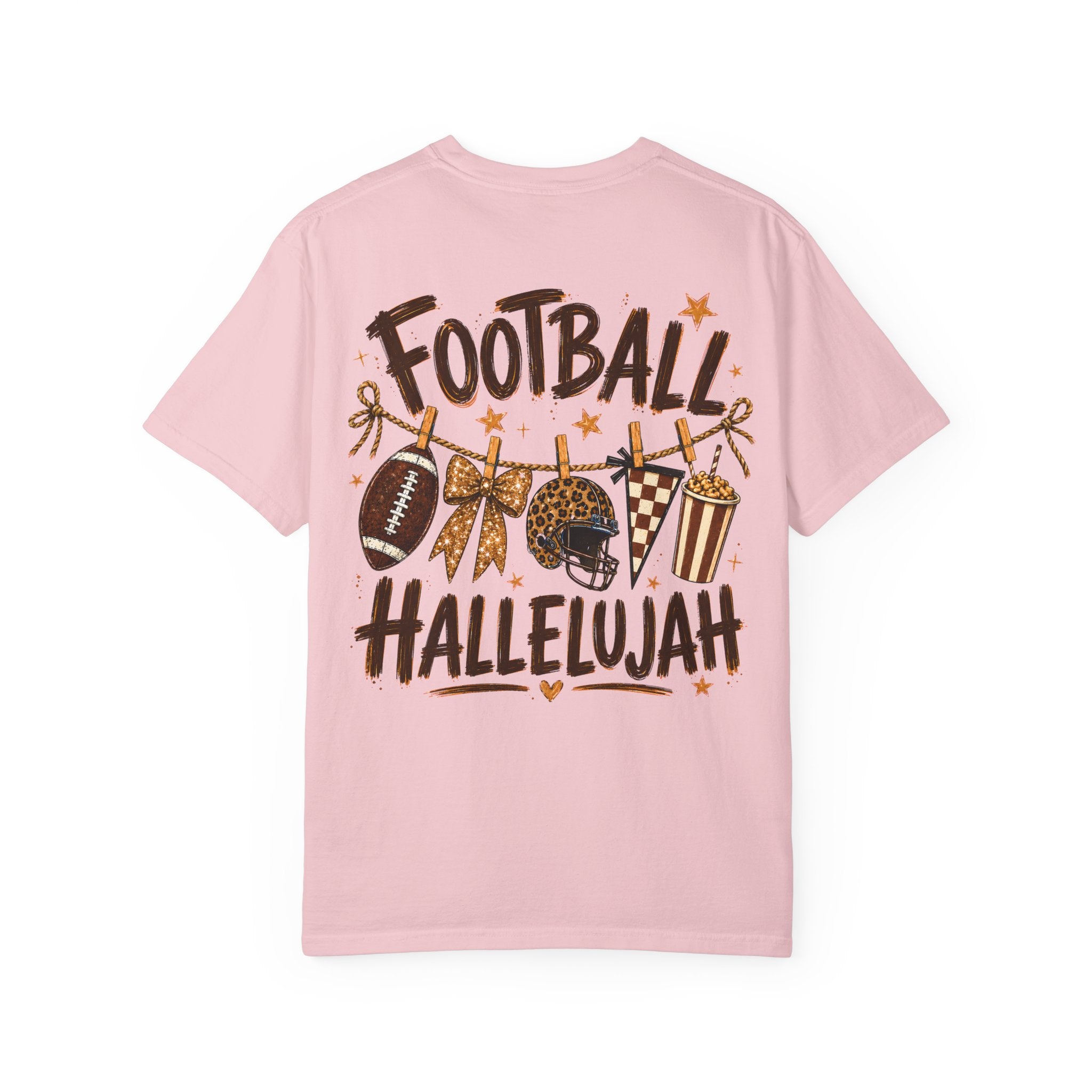 Football Hallelujah T-Shirt — Vintage Game Day Tee with Helmet & Pom Poms