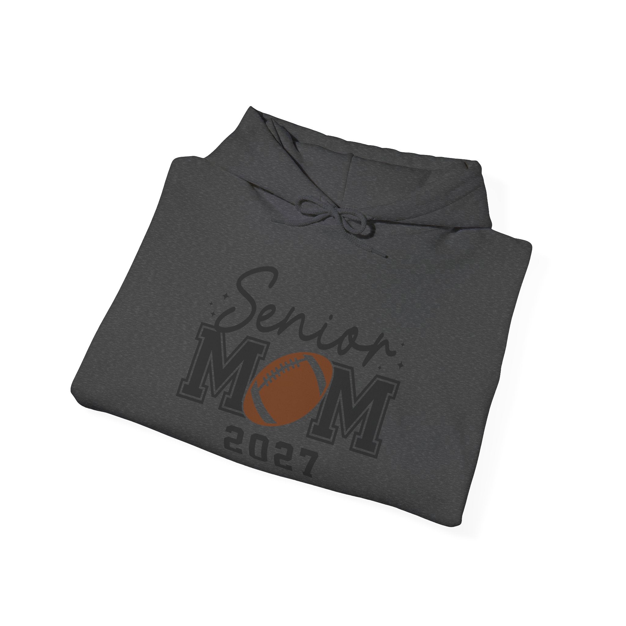 Senior Mom 2027 Football Hoodie — Custom Back & Sleeve Name/Number