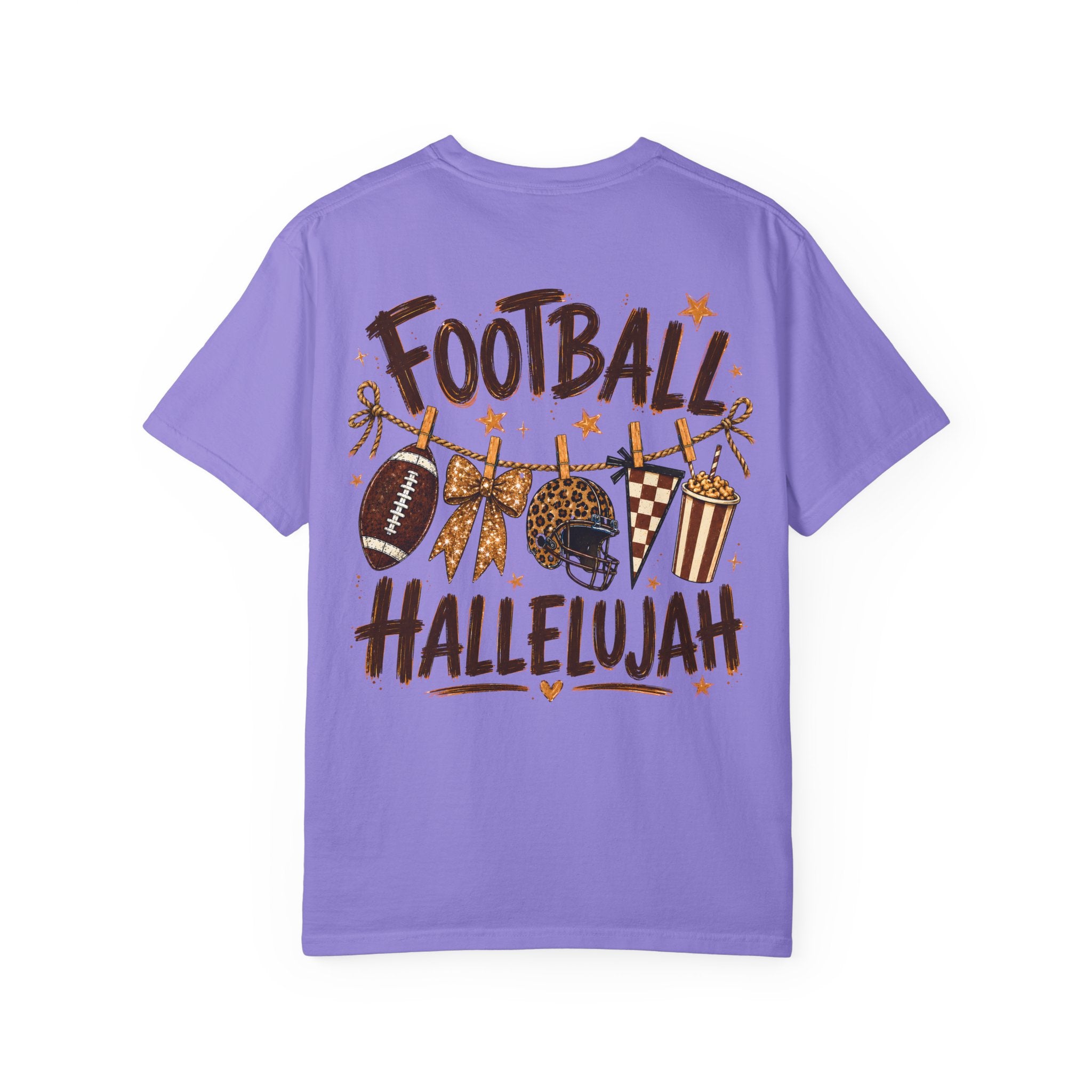 Football Hallelujah T-Shirt — Vintage Game Day Tee with Helmet & Pom Poms