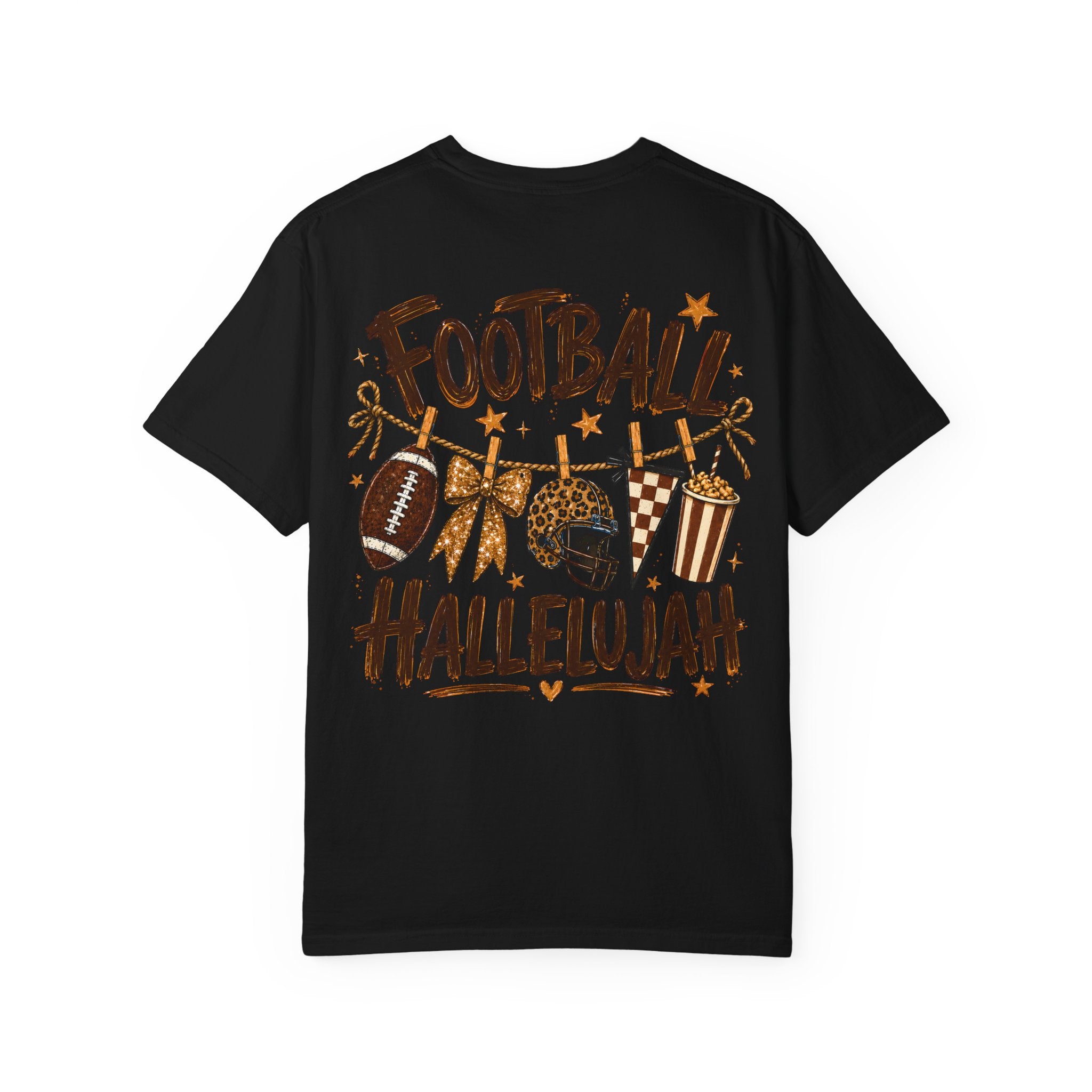 Football Hallelujah T-Shirt — Vintage Game Day Tee with Helmet & Pom Poms