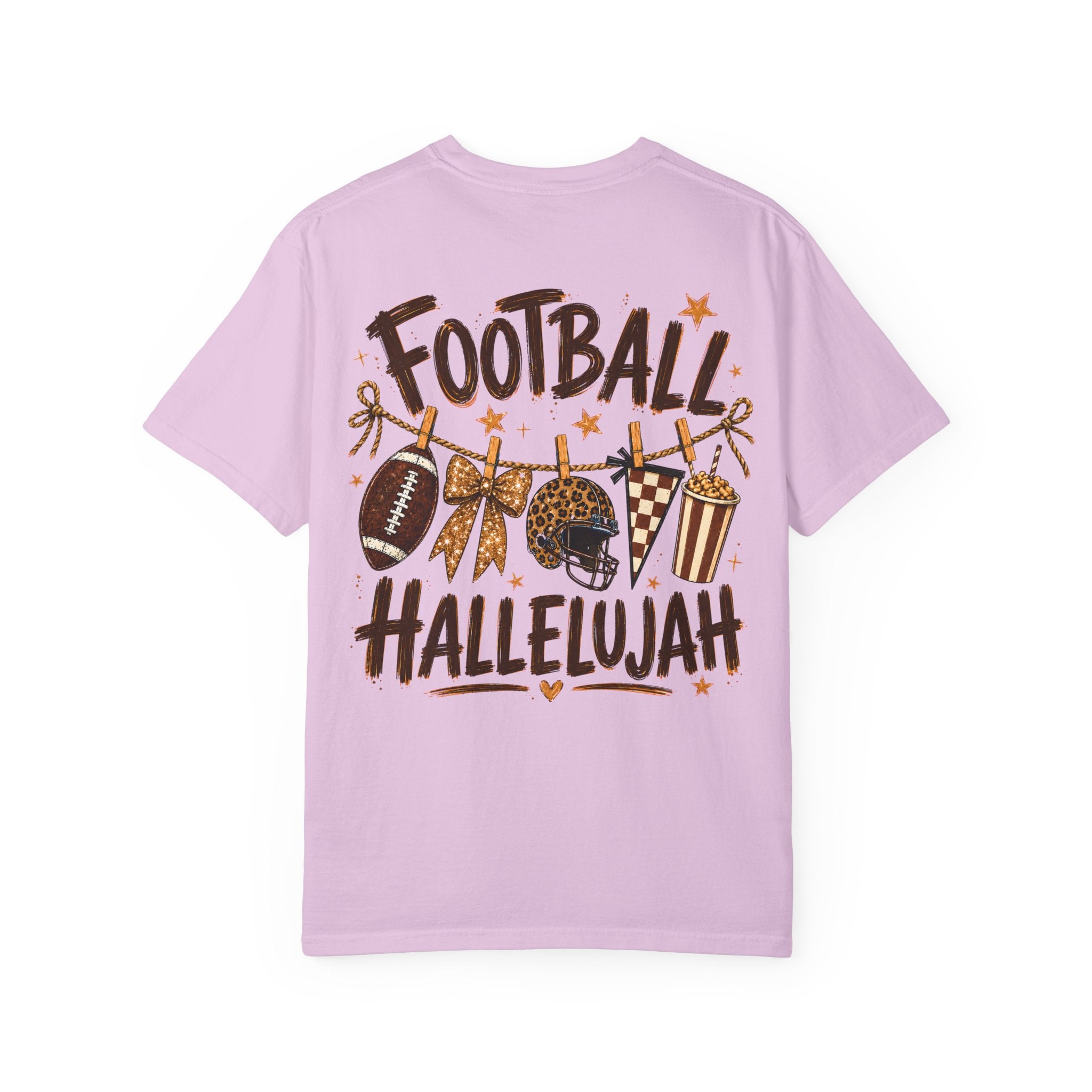 Football Hallelujah T-Shirt — Vintage Game Day Tee with Helmet & Pom Poms