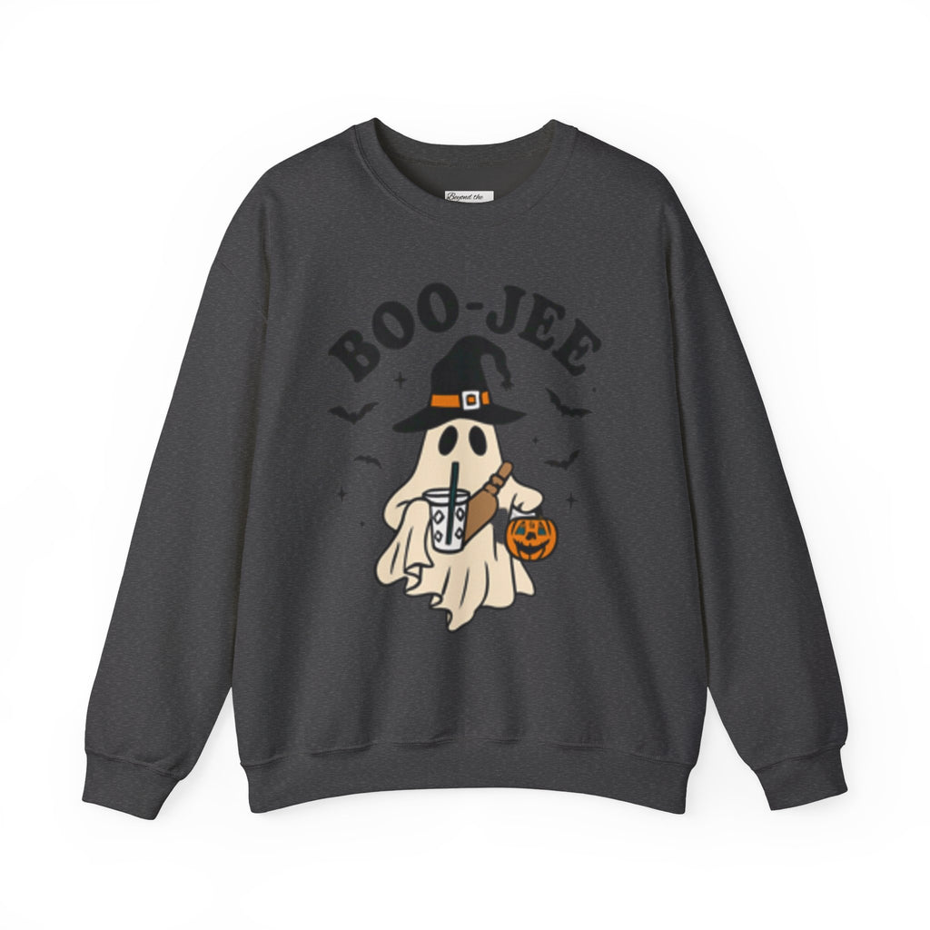 Boo-jee Ghost Sweatshirt – Cute Halloween Witch Ghost with Pumpkin & Boba