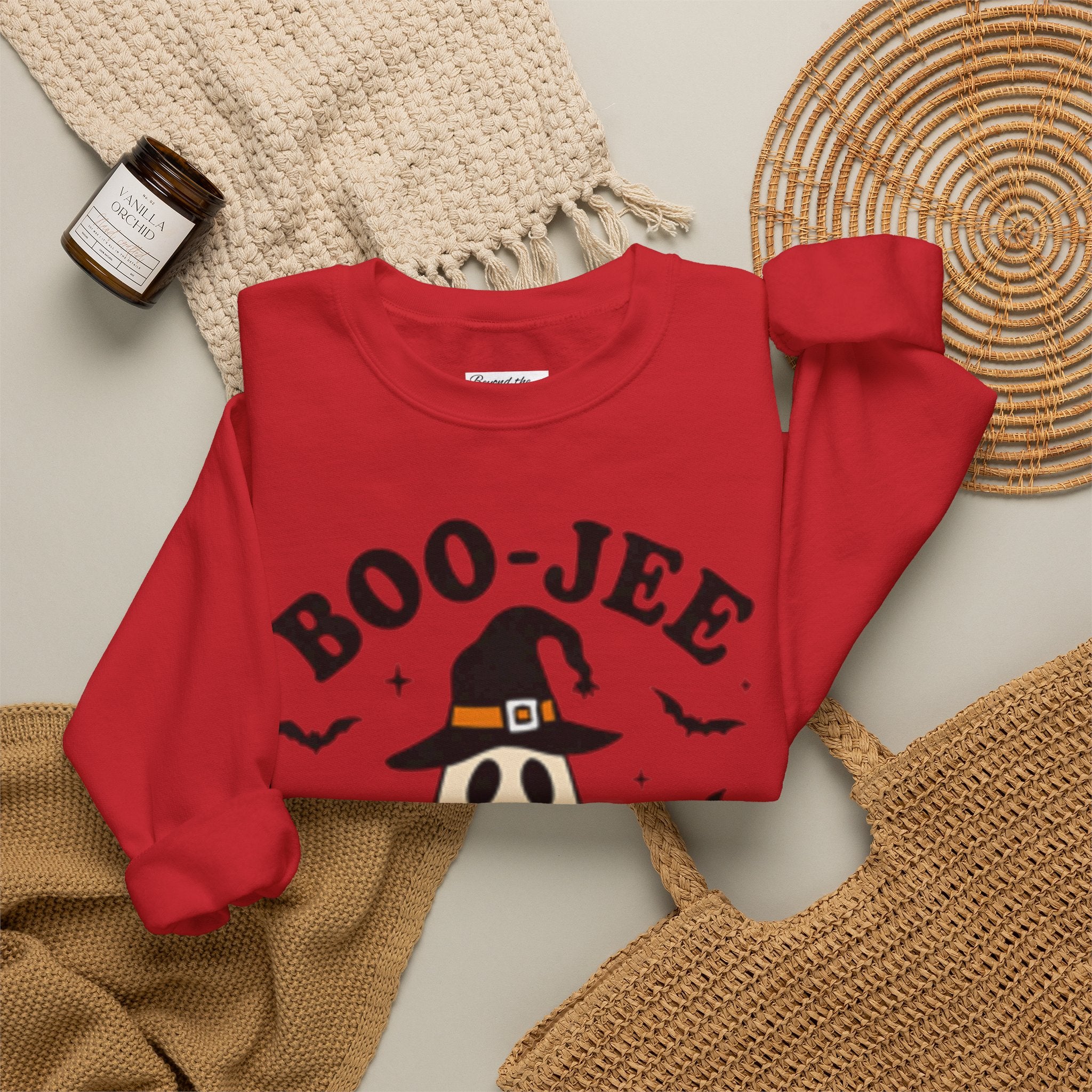 Boo-jee Ghost Sweatshirt – Cute Halloween Witch Ghost with Pumpkin & Boba