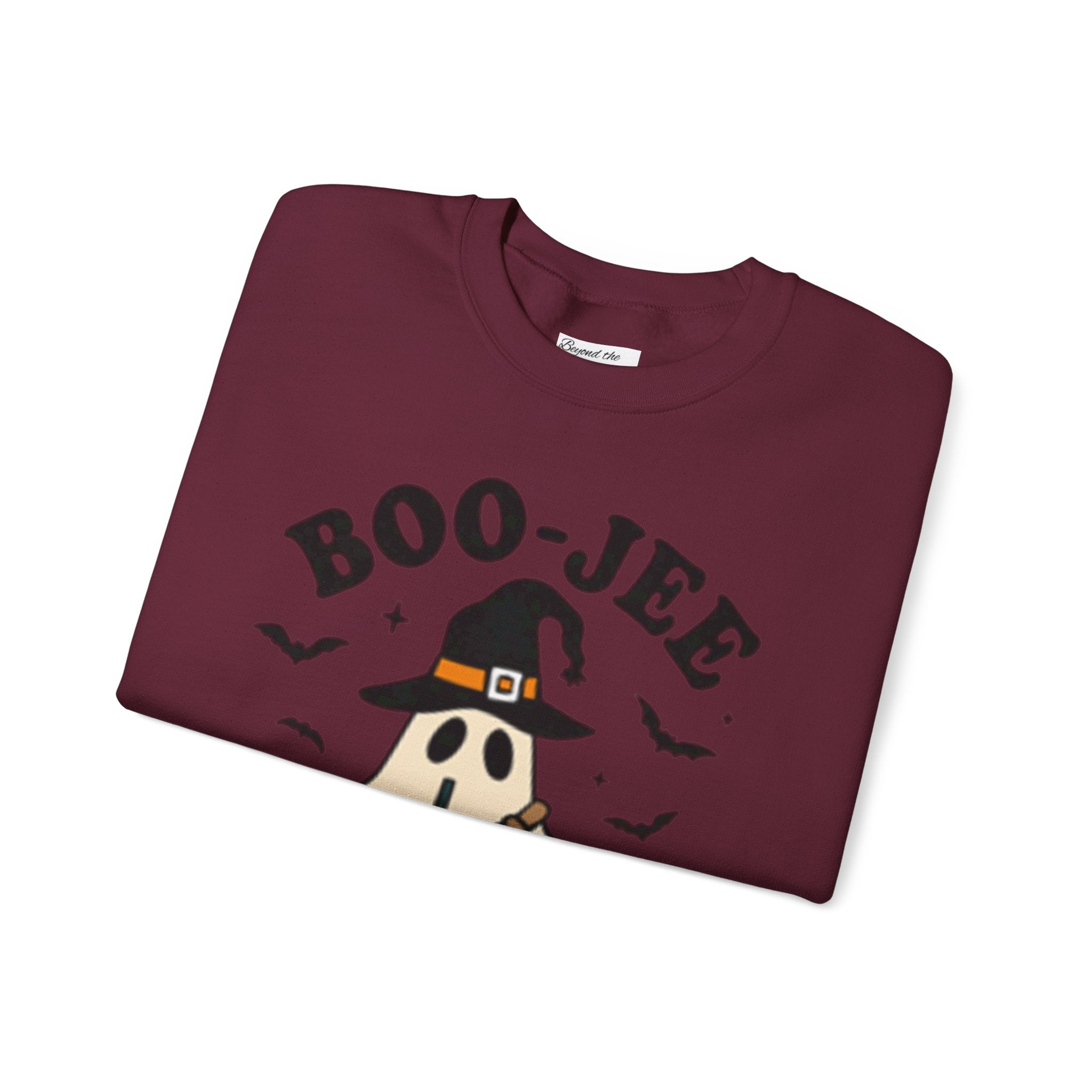 Boo-jee Ghost Sweatshirt – Cute Halloween Witch Ghost with Pumpkin & Boba
