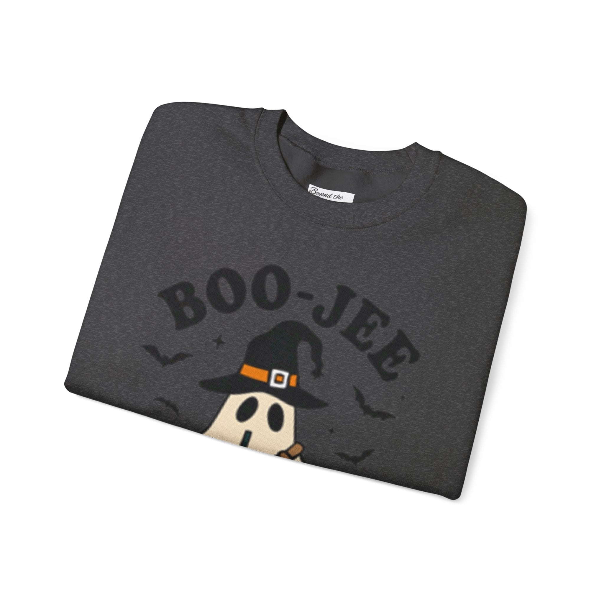 Boo-jee Ghost Sweatshirt – Cute Halloween Witch Ghost with Pumpkin & Boba