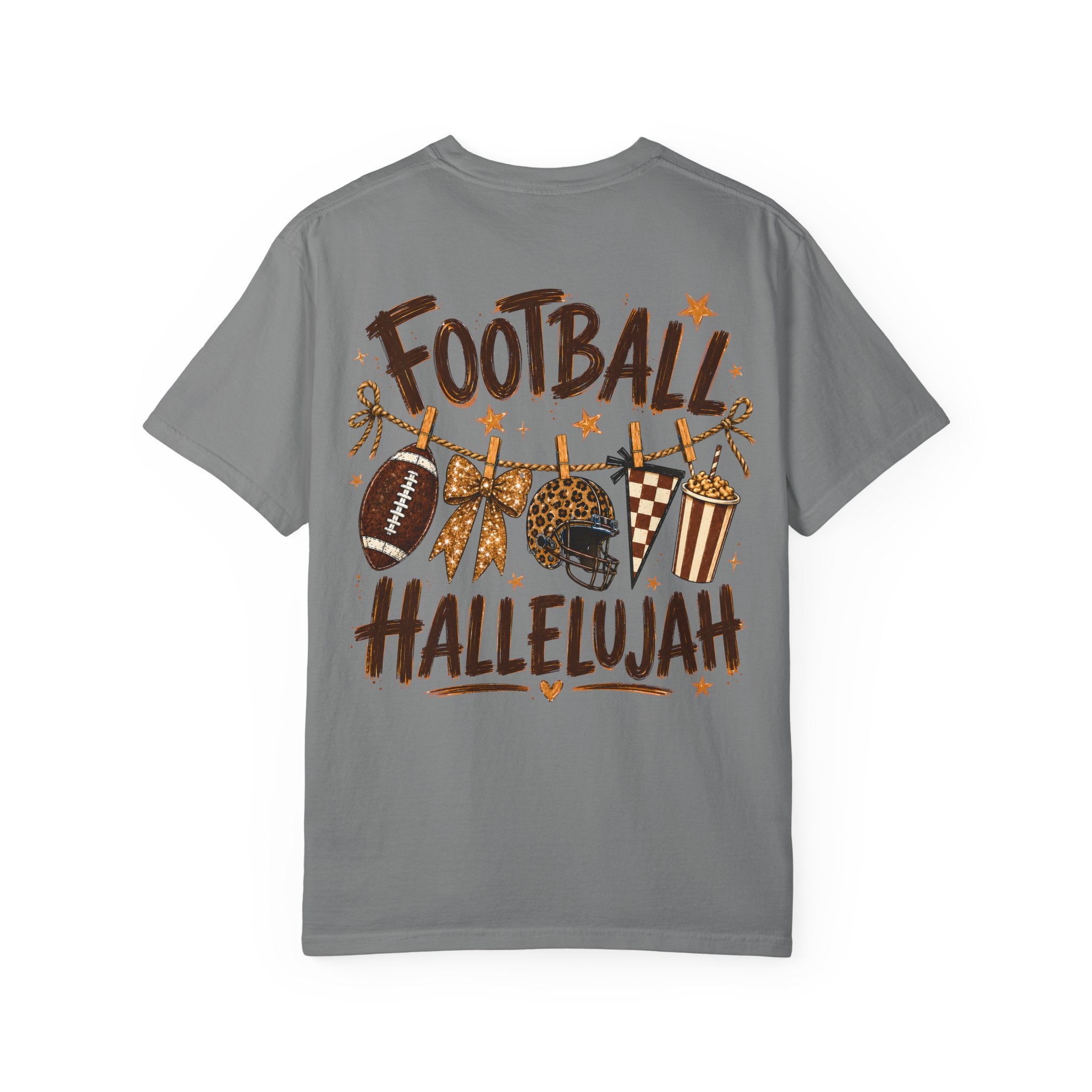 Football Hallelujah T-Shirt — Vintage Game Day Tee with Helmet & Pom Poms