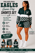 🦅 Philadelphia Eagles Inspired Women’s Game Day Spirit Short Set