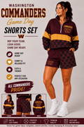 Washington Commanders Game Day Shorts Set 🏈❤️💛