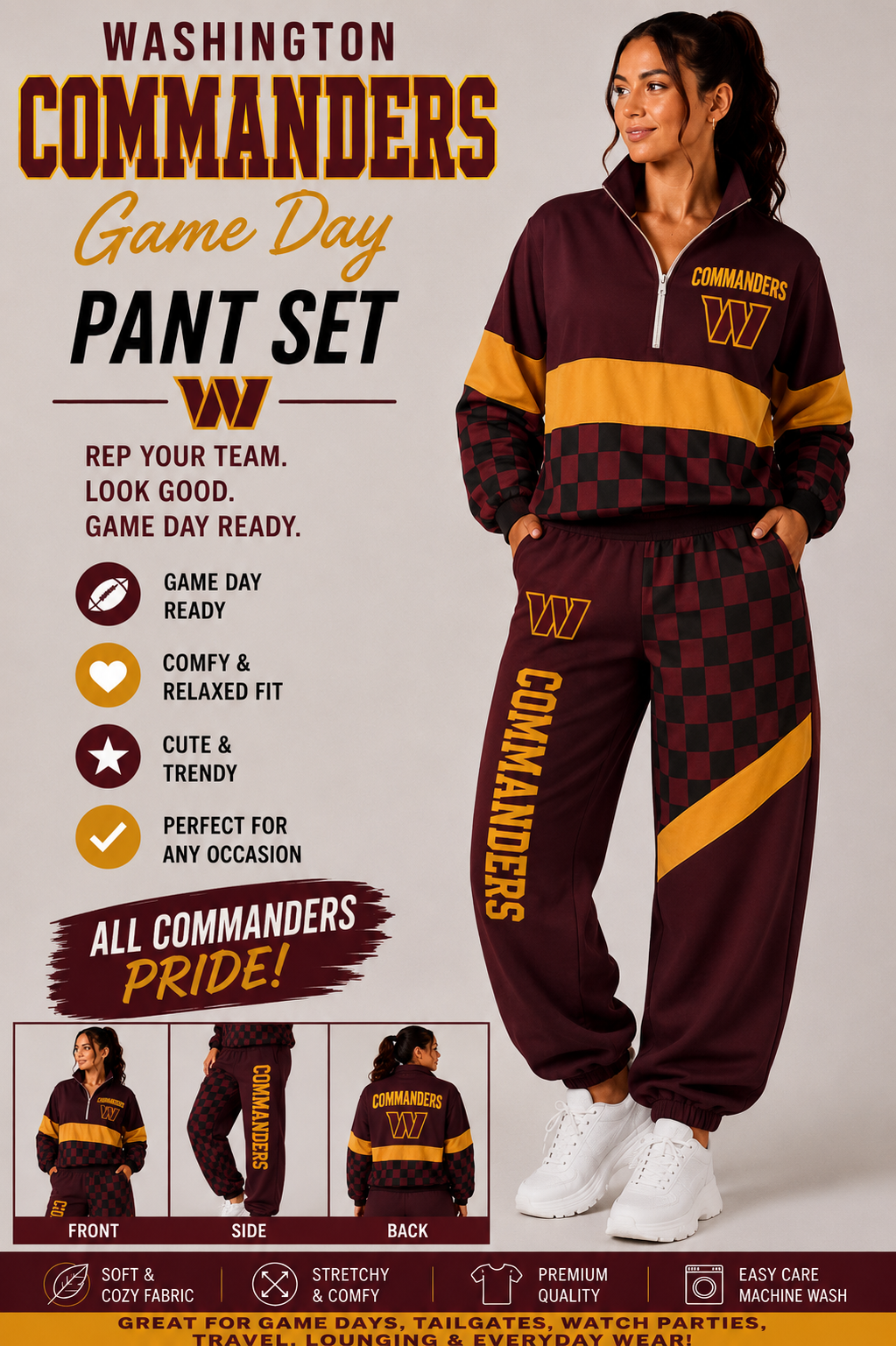Washington Commanders Game Day Pant Set ❤️💛